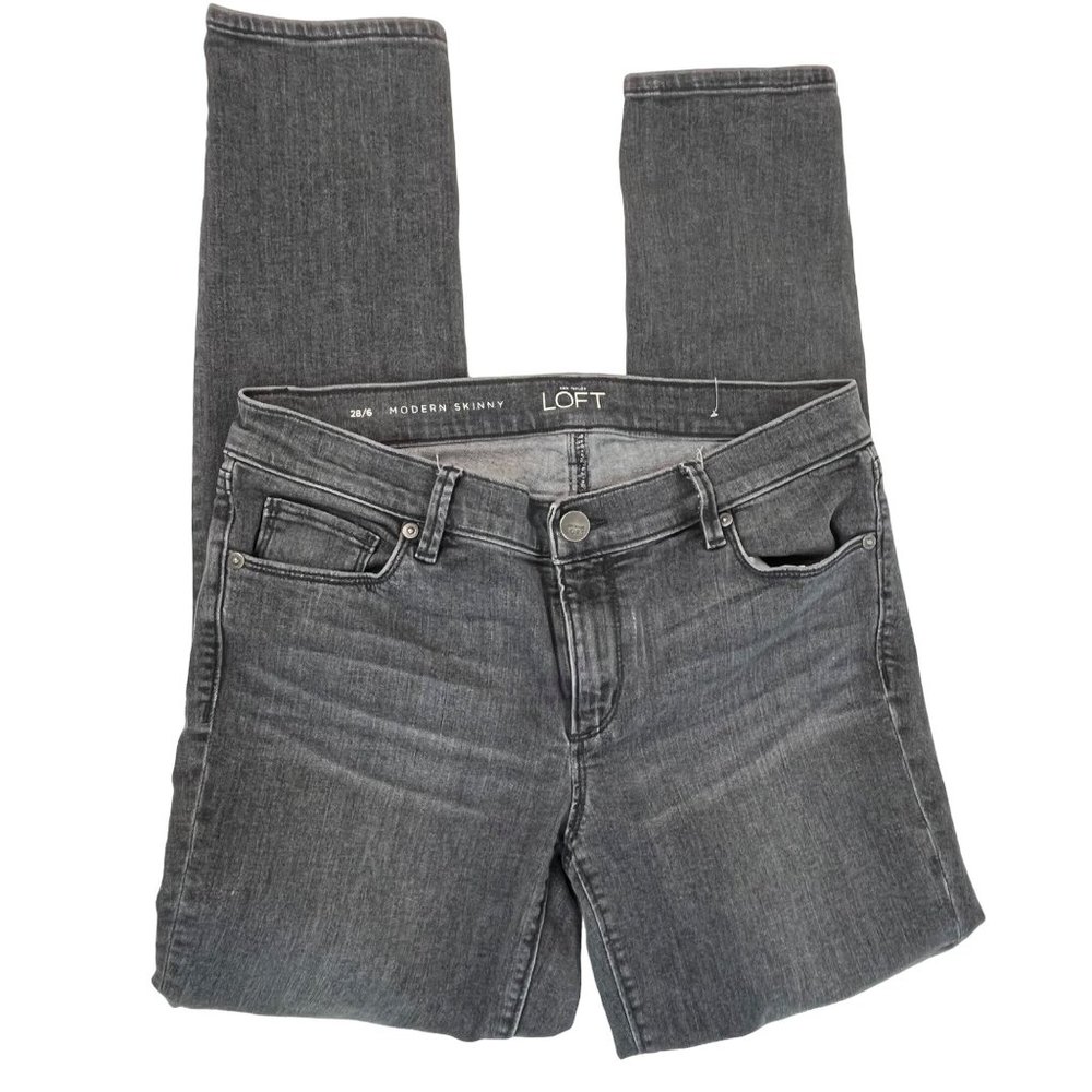 LOFT Modern Skinny Jeans Gray Sz. 6